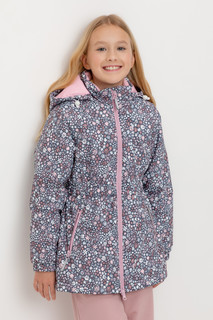 Куртка детская CROCKID 1G JKT 024.1, дымчато-синий, текстура цветов, 98