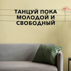 Гирлянда-растяжка Танцуй, пока молодой и свободный VN559 черная No Brand