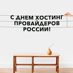 Гирлянда-растяжка С днем хостинг провайдеров России VN873 черная No Brand