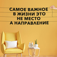 Гирлянда-растяжка Самое важное в жизни — это не место, а направление VN065 черная No Brand