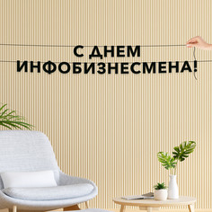Гирлянда-растяжка С днем инфобизнесмена VN948 черная No Brand