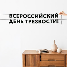 Гирлянда-растяжка Всероссийский День трезвости VN932 черная No Brand