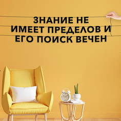 Гирлянда-растяжка Знание не имеет пределов, и его поиск вечен VN123 черная No Brand