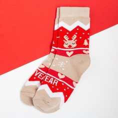 KAFTAN Носки детские новогодние KAFTAN "New Year" р-р 18-20, бежевый