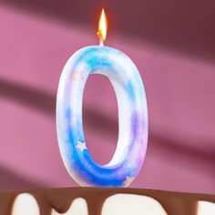 Свеча в торт на шпажке "Звездопад", цифра 0, 9 см, ГИГАНТ Страна Карнавалия