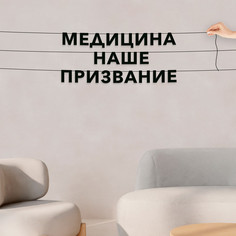 Гирлянда-растяжка Медицина - наше призвание VN511 черная No Brand