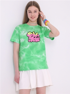 Футболка детская Апрель ф235001н110Р1, тай-дай на салатовом Лови волну неон, 152