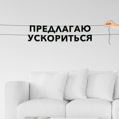 Гирлянда-растяжка Предлагаю ускориться VN850 черная No Brand