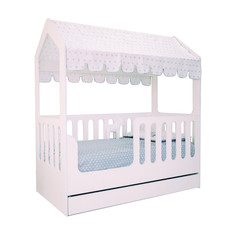 Кровать детская Мир Мебели Домик с ящиком белый вход универсальный