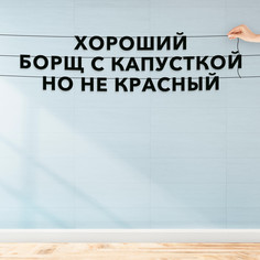 Гирлянда-растяжка Хороший борщ с капусткой, но не красный VN680 черная No Brand