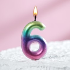 Свеча Страна Карнавалия цифра 6, 5,5 см, 120318, 3 упаковки