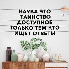 Гирлянда-растяжка Наука — это таинство, доступное только тем, кто ищет ответы VN124 черная No Brand