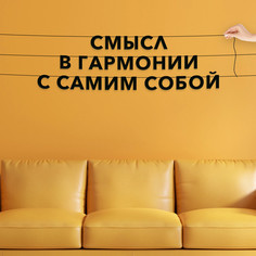 Гирлянда-растяжка Смысл в гармонии с самим собой VN195 черная No Brand