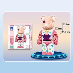 Конструктор 3D XIAOFANGLE Bearbrick медведь солнечный 2592 мини дет 33 см 88049