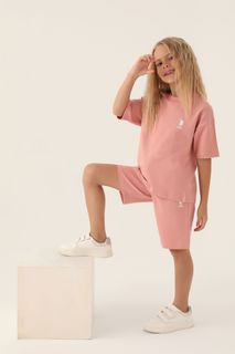 Костюм повседневный детский U.S. POLO Assn. US1822-V1, розовая пудра, 140