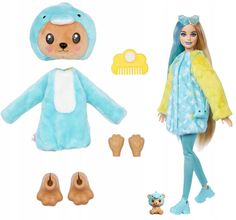 Кукла Barbie Cutie Reveal Dolphin Bear Плюшевый мишка в образе дельфина, HRK25