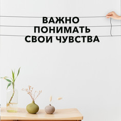 Гирлянда-растяжка Важно понимать свои чувства VN234 черная No Brand