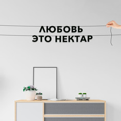Гирлянда-растяжка Любовь это нектар VN649 черная No Brand