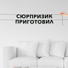 Гирлянда-растяжка Сюрпризик приготовил VN845 черная No Brand