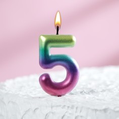 Свеча Страна Карнавалия цифра 5, 5,5 см, 120317, 3 упаковки