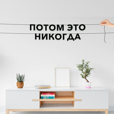 Гирлянда-растяжка Потом это никогда VN666 черная No Brand