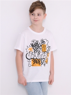Футболка детская Апрель 228мал001Д2У, белый Надписи из комикса, 140