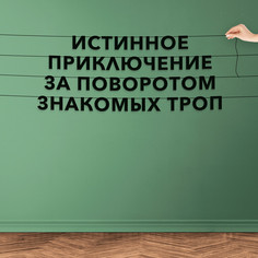 Гирлянда-растяжка Истинное приключение за поворотом знакомых троп VN121 черная No Brand