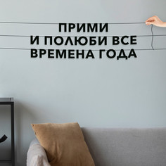 Гирлянда-растяжка Прими и полюби все времена года VN437 черная No Brand