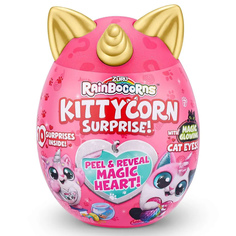 Игровой набор Zuru Rainbocorns Kittycorn Surprise, сюрпризы в яйце, золотые ушки и рог