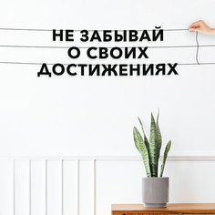 Гирлянда-растяжка Не забывай о своих достижениях VN273 черная No Brand