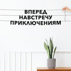 Гирлянда-растяжка Вперед, навстречу приключениям VN307 черная No Brand