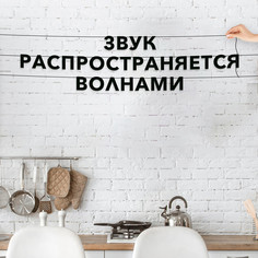 Гирлянда-растяжка Звук распространяется волнами VN032 черная No Brand