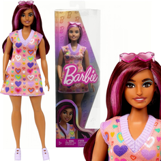 Кукла Barbie серия Barbie Fashionistas Модница в платье-свитере с сердечками