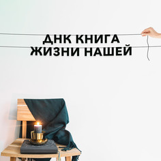Гирлянда-растяжка ДНК - книга жизни нашей VN025 черная No Brand