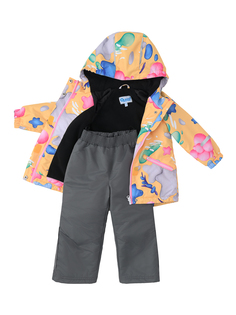 Комплект верхней одежды детский Oldos Молли, банановый_графитовый, 86