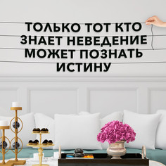 Гирлянда-растяжка Только тот, кто знает неведение, может познать истину VN062 черная No Brand