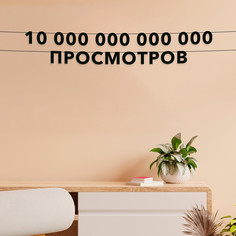Гирлянда-растяжка 10 000 000 000 000 просмотров VN548 черная No Brand
