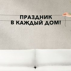 Гирлянда-растяжка Праздник в каждый дом! VN331 черная No Brand