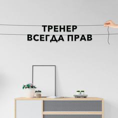 Гирлянда-растяжка Тренер всегда прав VN796 черная No Brand