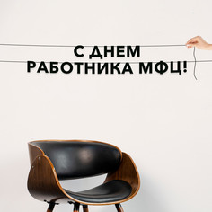 Гирлянда-растяжка С днем работника МФЦ VN916 черная No Brand