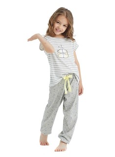 Пижама детская BlackSpade BS60276, серый меланж, 128