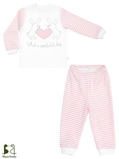 Пижама детская Фабрика Бамбук U0701111Y, Розовый, белый, 68