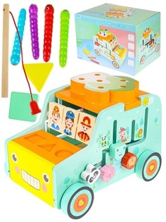 Деревянный игровой центр (26х18х18) "Машинка" в коробке (арт.ИД-2768) Рыжий кот