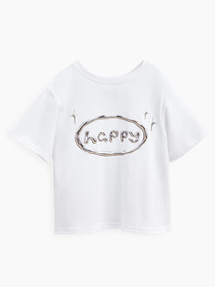 Футболка детская Happy Baby 88211, white happy , 128