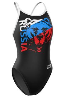 Юниорский купальник спортивный антихлор Flare Junior PBT I8 Черный, M Mad Wave