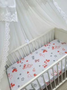 Простынь на резинке на матрас "Микки" 120*60см No Brand