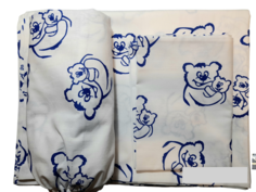Комплект постельного белья в кроватку Bortiki-solnyshko-moe Синие мишки
