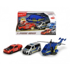 Набор «Полицейская погоня», вертолёт и 2 машинки, световые и звуковые эффекты Dickie Toys