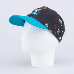 Бейсболка детская Котофей 07711767-40 цв. черный + голубой р.48-50
