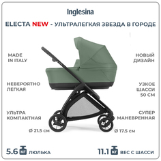 Коляска 2 в 1 Inglesina Electa New с подставкой под люльку Standup, Murray Green